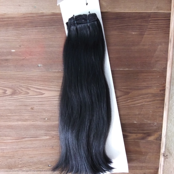 Jet Black Clip in Hair Extensions remy Human hair - Picture 1 of 5